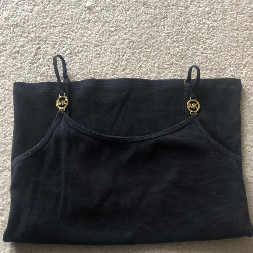 Michael kors black tank top with gold detail. Sz S